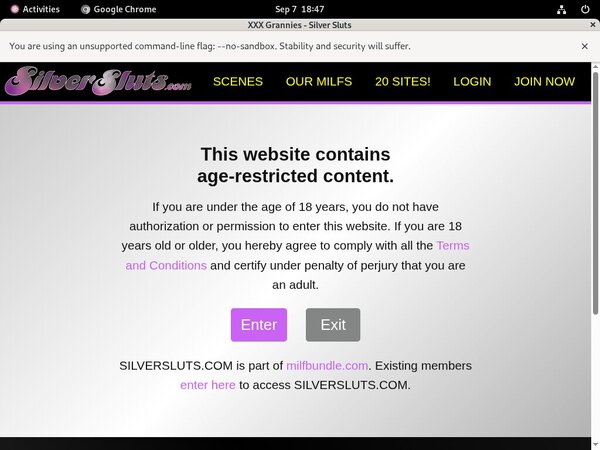 Silver Sluts Member Sign Up